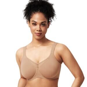 HSIA Unlined Full Coverage Minimizer Bra Size 32C Nude Beige NEW